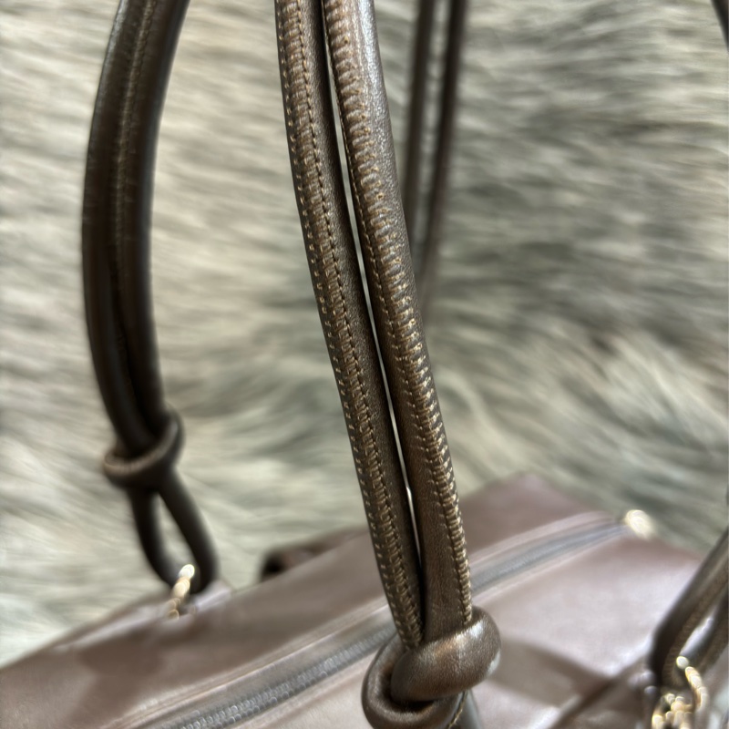 Chanel A25173 LOGO 雙C 康朋 巧克力咖啡色 牛皮 拉鍊 肩背包 吐司包 手提包 多口袋 書包釦-55