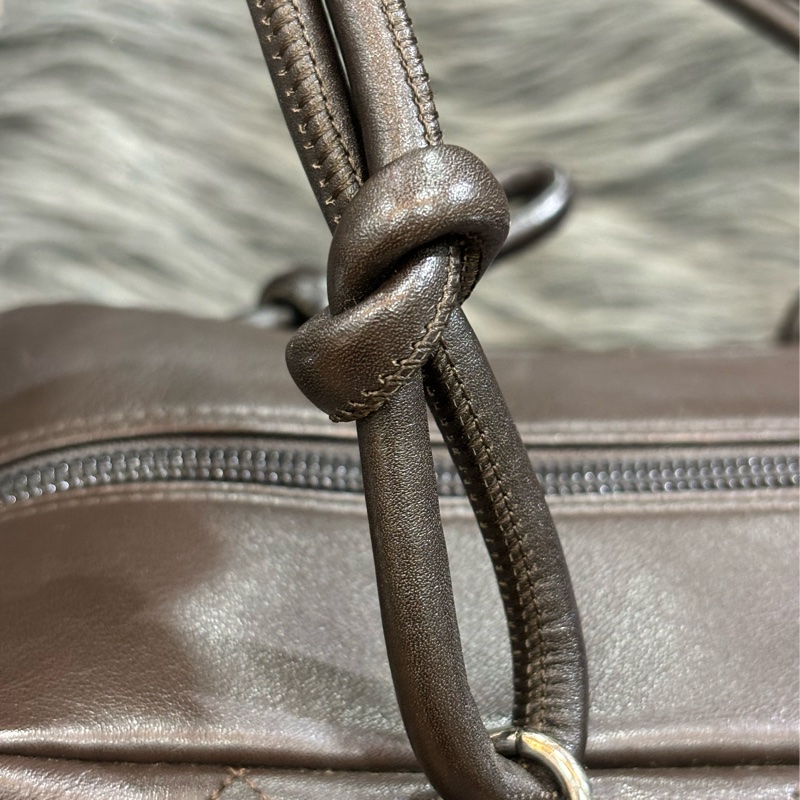 Chanel A25173 LOGO 雙C 康朋 巧克力咖啡色 牛皮 拉鍊 肩背包 吐司包 手提包 多口袋 書包釦-56