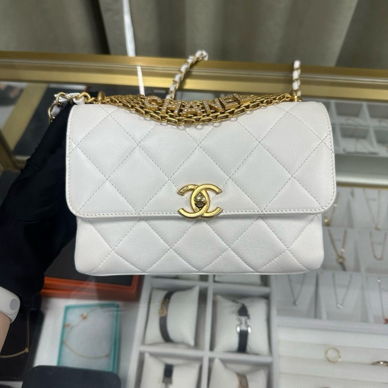Chanel 22s Flap白金水鑽 logo-5