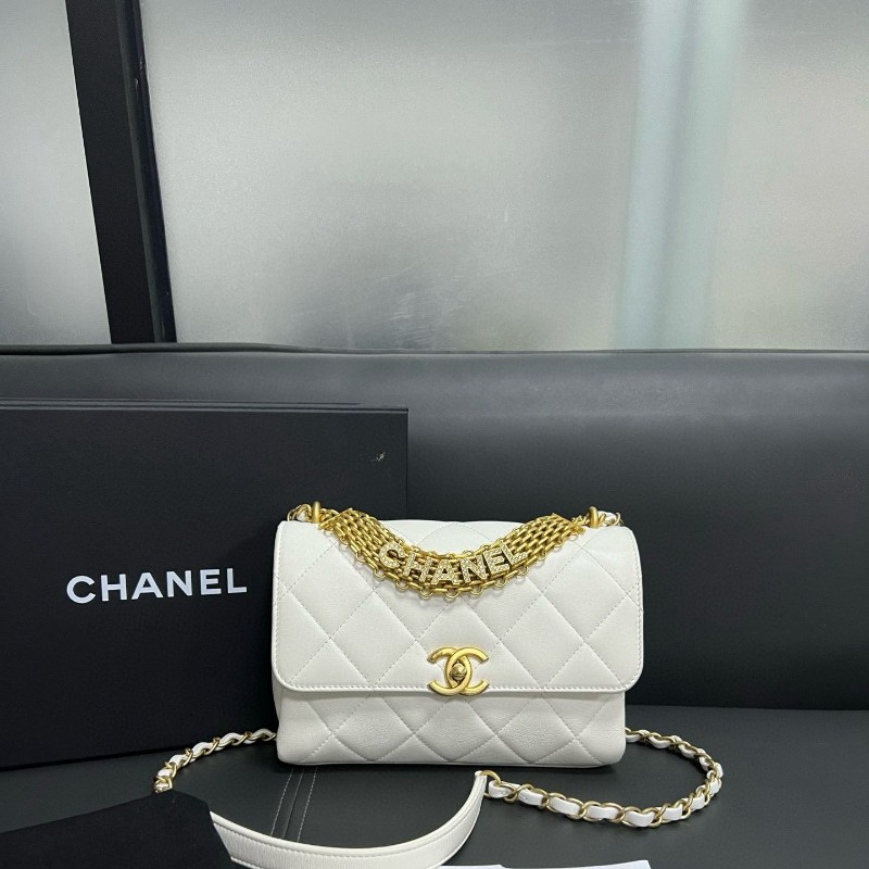 Chanel 22s Flap白金水鑽 logo-6