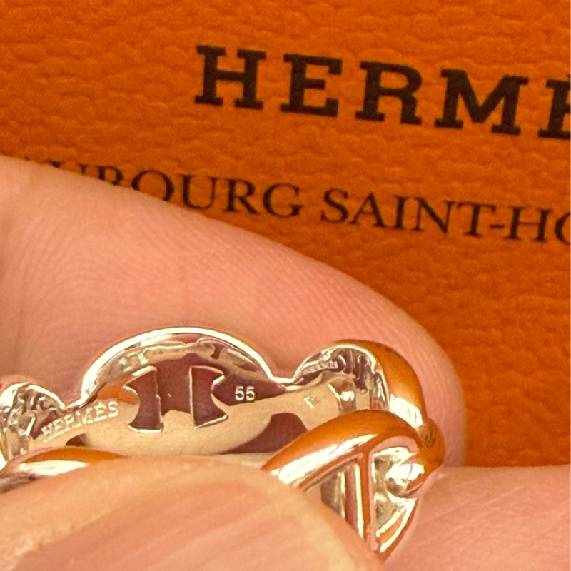 全新 Hermes 愛馬仕 豬鼻子戒指 男女可佩戴 大尺寸 55-2