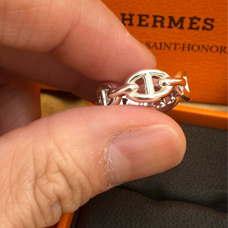 全新 Hermes 愛馬仕 豬鼻子戒指 男女可佩戴 大尺寸 55-5