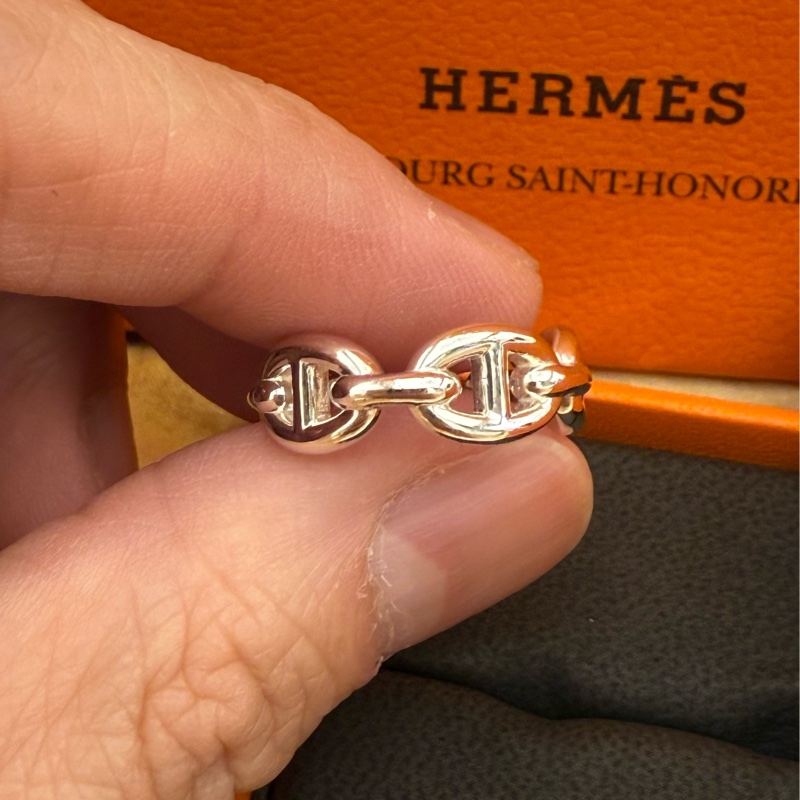 全新 Hermes 愛馬仕 豬鼻子戒指 男女可佩戴 大尺寸 55-6