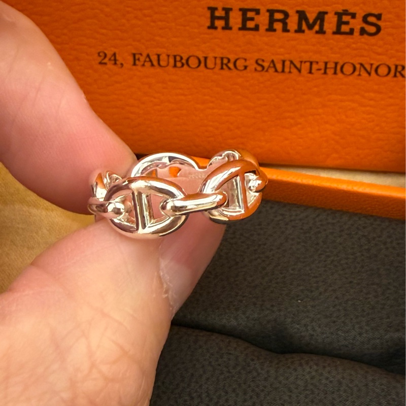 全新 Hermes 愛馬仕 豬鼻子戒指 男女可佩戴 大尺寸 55-8