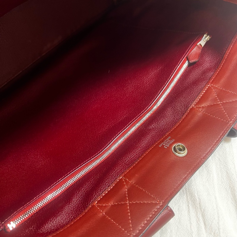 Hermès 皮革帆布手提包-24