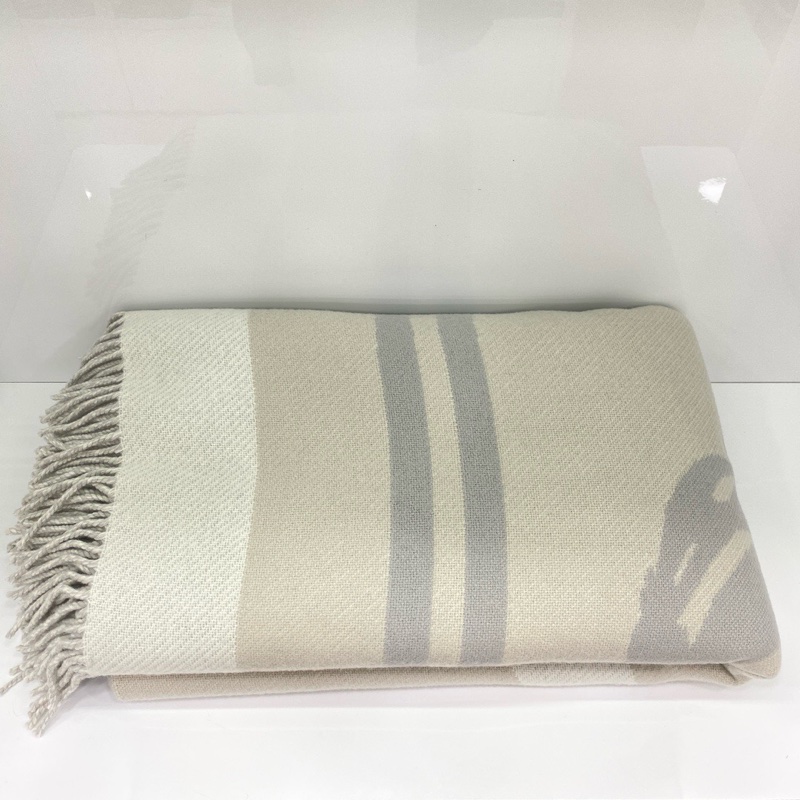 Hermes 愛馬仕盛裝馬鞍羊毛毯135×170cm 閒置未使用-1