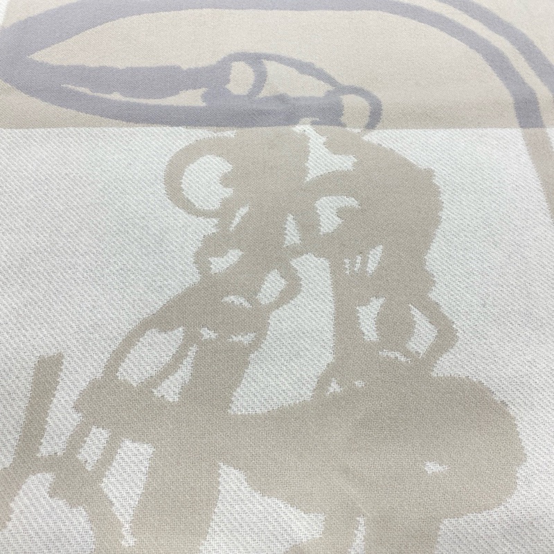 Hermes 愛馬仕盛裝馬鞍羊毛毯135×170cm 閒置未使用-4