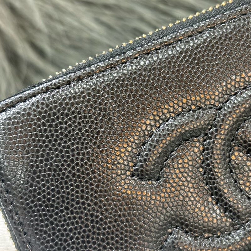CHANEL AP4658 雙C LOGO 黑色荔枝皮 零錢包 短夾 皮夾 錢包 信用卡包 卡夾-6