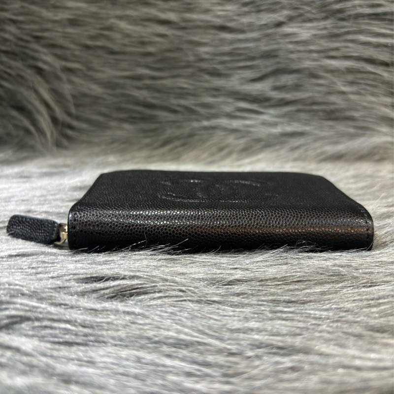 CHANEL AP4658 雙C LOGO 黑色荔枝皮 零錢包 短夾 皮夾 錢包 信用卡包 卡夾-10