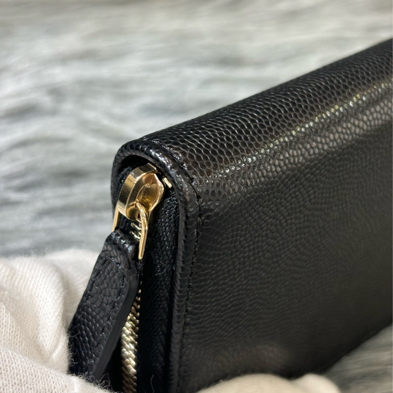 CHANEL AP4658 雙C LOGO 黑色荔枝皮 零錢包 短夾 皮夾 錢包 信用卡包 卡夾-13