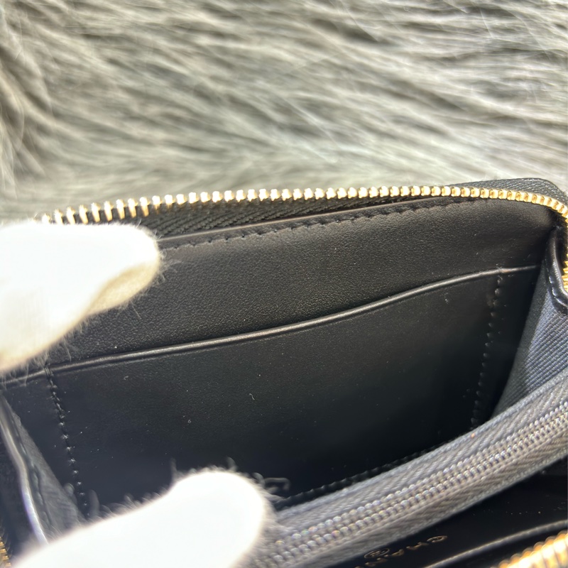 CHANEL AP4658 雙C LOGO 黑色荔枝皮 零錢包 短夾 皮夾 錢包 信用卡包 卡夾-18