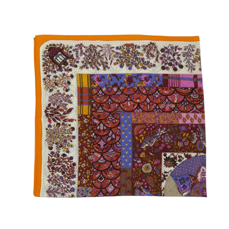 暖色系預訂喀什米爾絲綢方巾-2