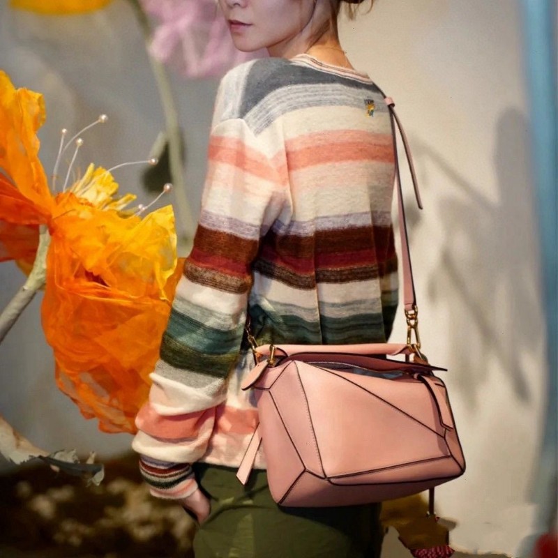 Loewe puzzle small 小號乾枯玫瑰色-5