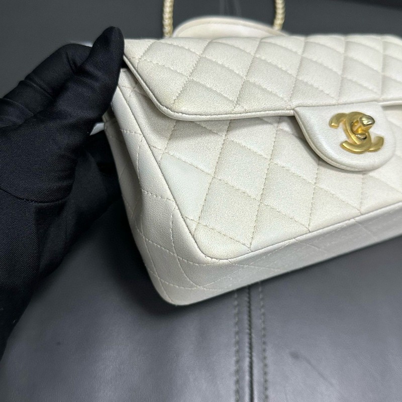 Chanel 21S白金幻彩羊皮手柄款mini cf-12