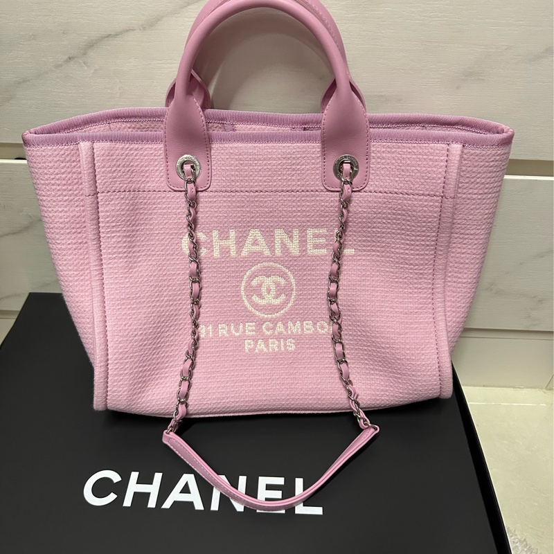 Chanel Deauville Pink Tote-6
