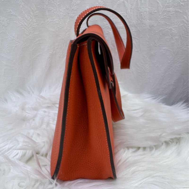Hermes Halzan 9M三文魚色 clemence  銀扣 31cm-1