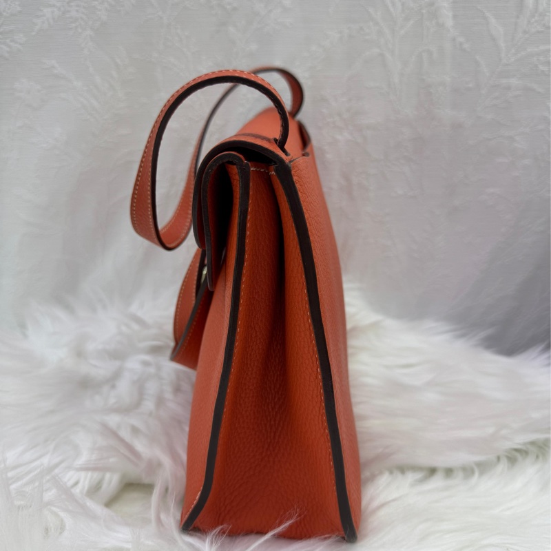Hermes Halzan 9M三文魚色 clemence  銀扣 31cm-2