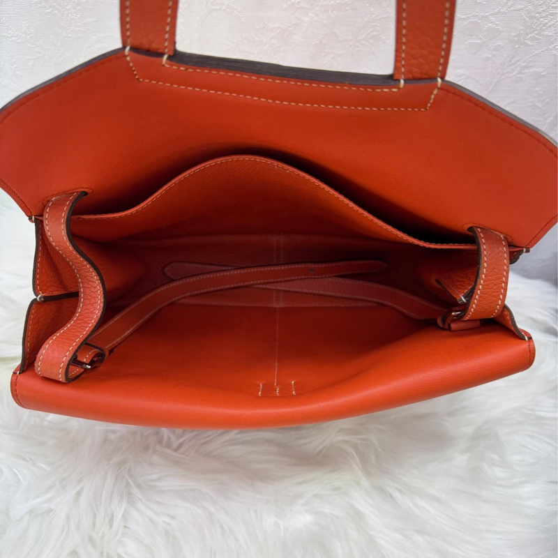 Hermes Halzan 9M三文魚色 clemence  銀扣 31cm-4