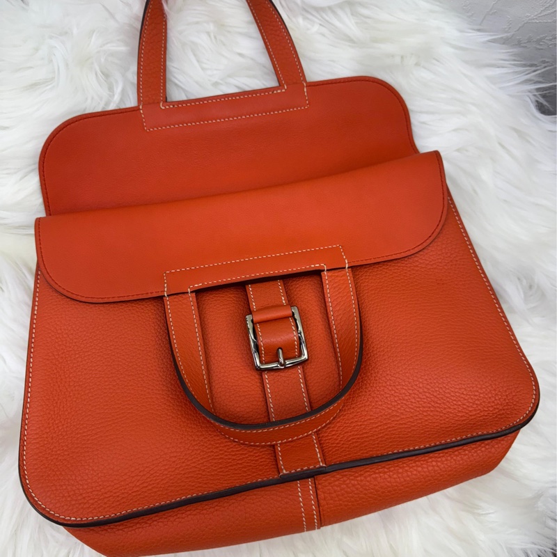 Hermes Halzan 9M三文魚色 clemence  銀扣 31cm-7