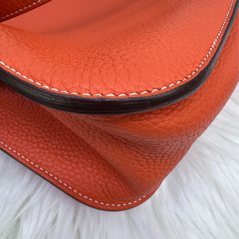 Hermes Halzan 9M三文魚色 clemence  銀扣 31cm-9