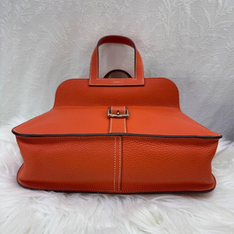 Hermes Halzan 9M三文魚色 clemence  銀扣 31cm-10
