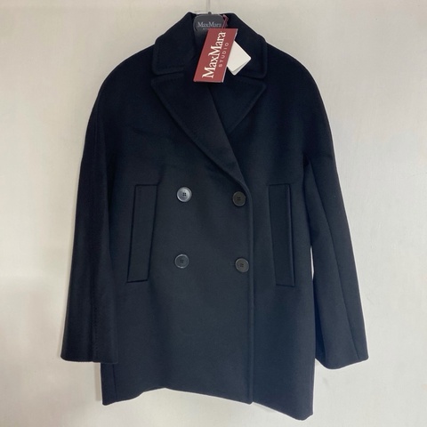新品MaxMara -Sheree雙排扣 羊毛大衣 黑色36