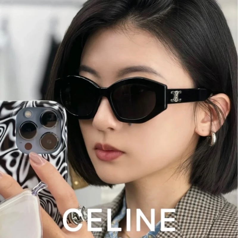 CELINE 賽琳 Lisa 同款 凱旋門logo 太陽眼鏡 男女同款 黑色-7