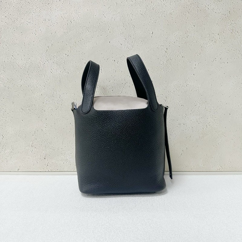 Hermes黑銀picotin 18-2