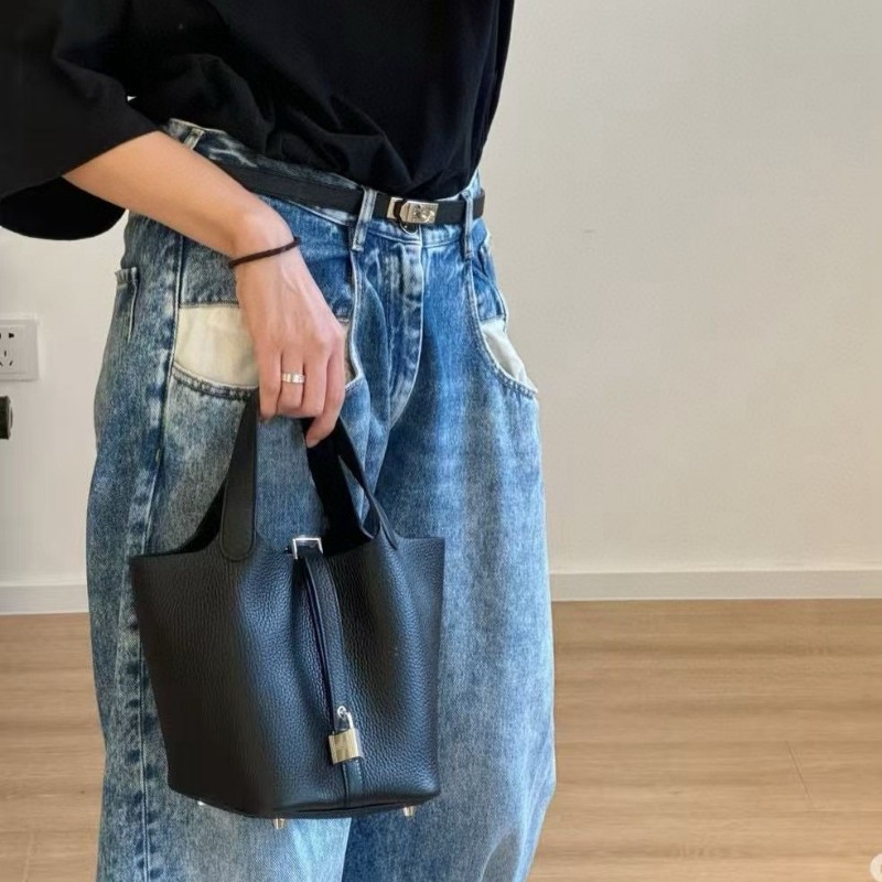 Hermes黑銀picotin 18-4