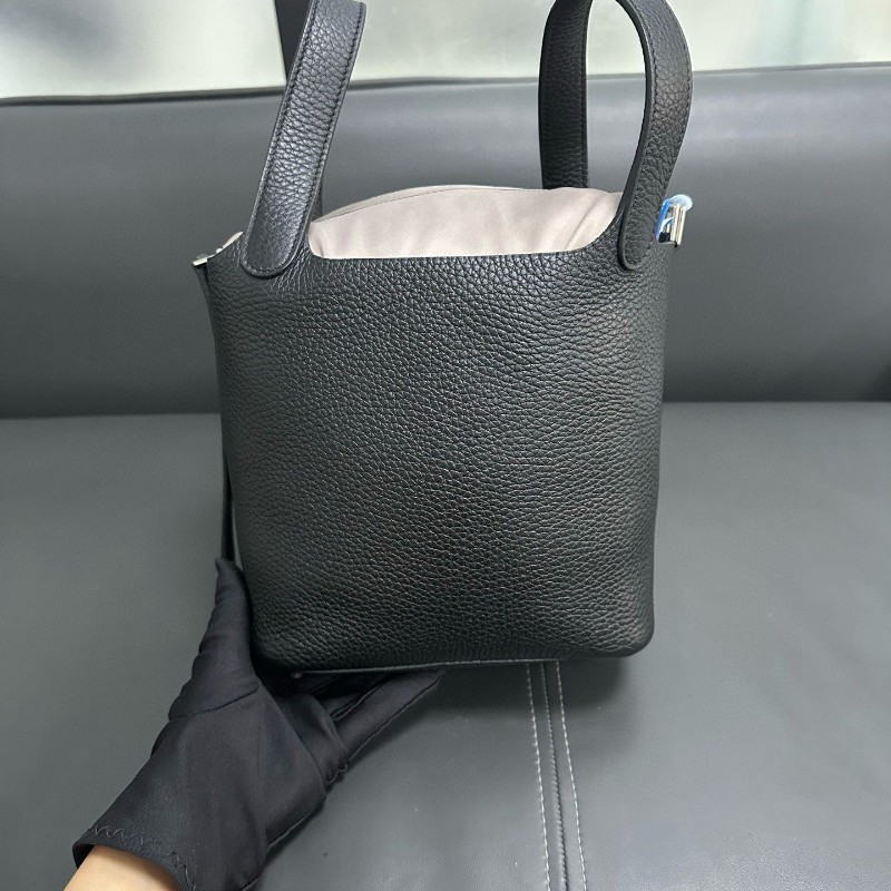 Hermes黑銀picotin 18-6