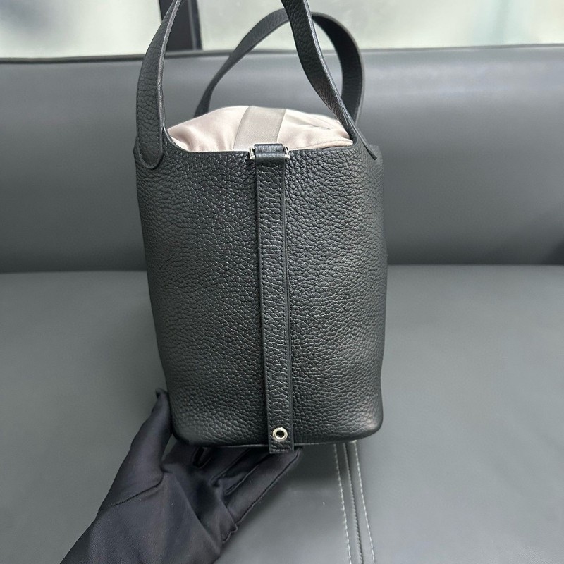 Hermes黑銀picotin 18-7