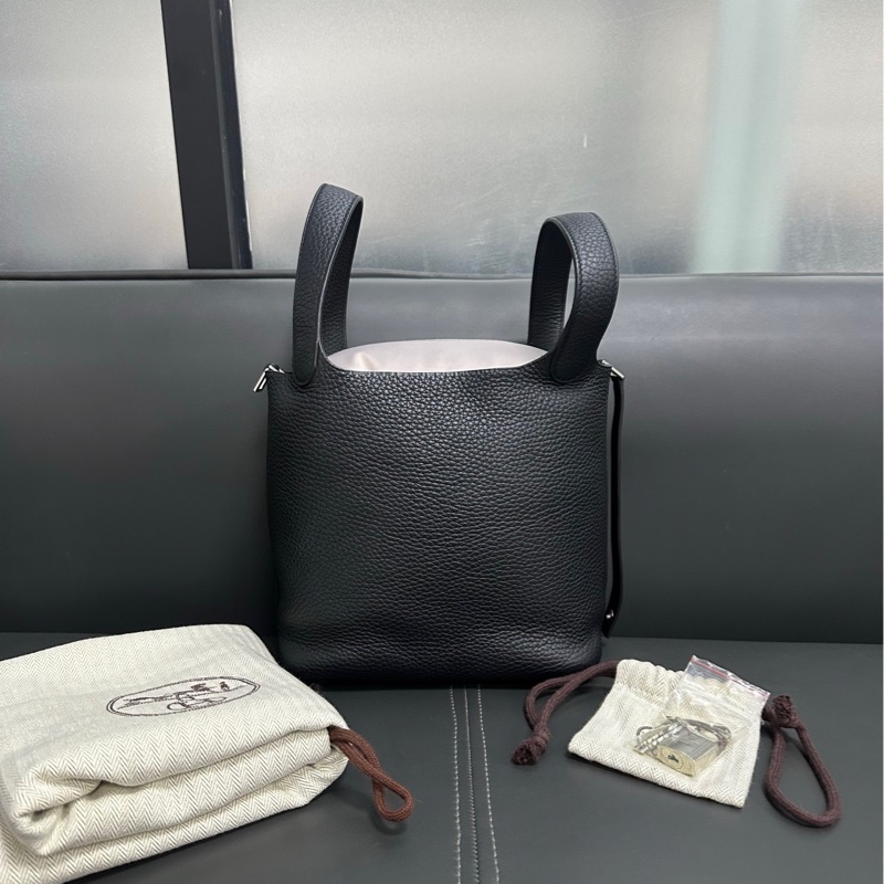 Hermes黑銀picotin 18-0