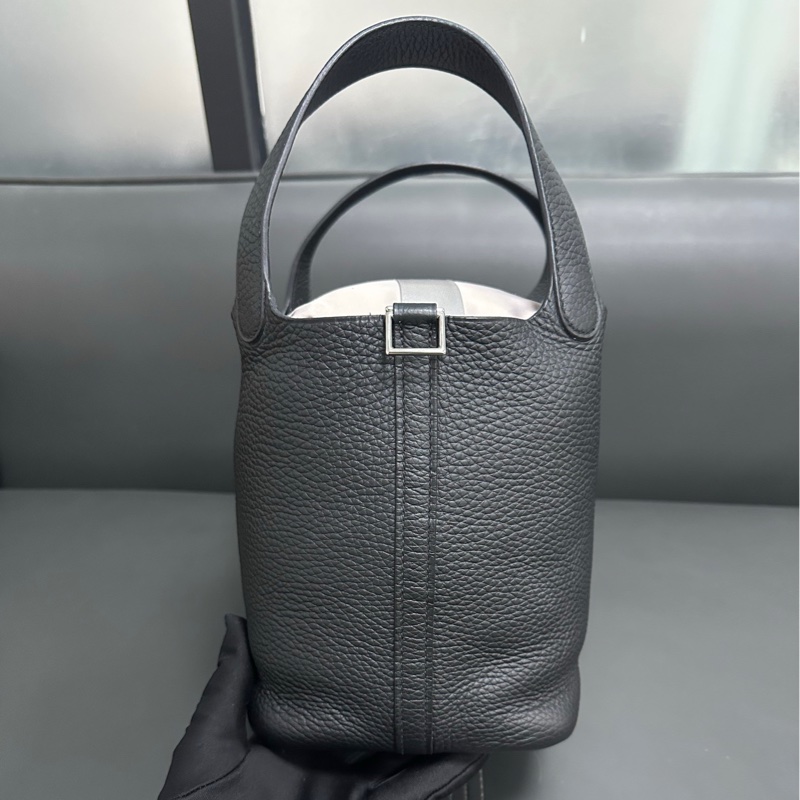 Hermes黑銀picotin 18-3