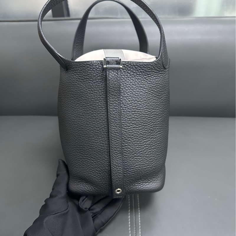 Hermes黑銀picotin 18-4