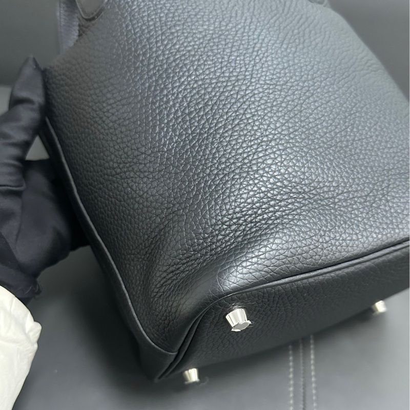 Hermes黑銀picotin 18-6