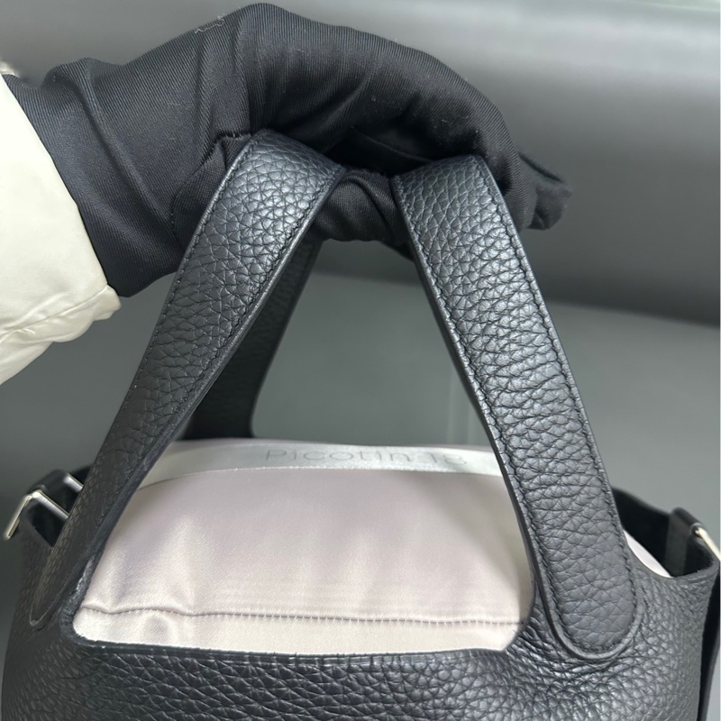 Hermes黑銀picotin 18-13
