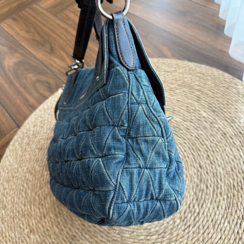 Miumiu繆繆 牛仔丹寧郵差包 尺寸:約39*31(可以放下13寸電腦) 附件:肩帶-5