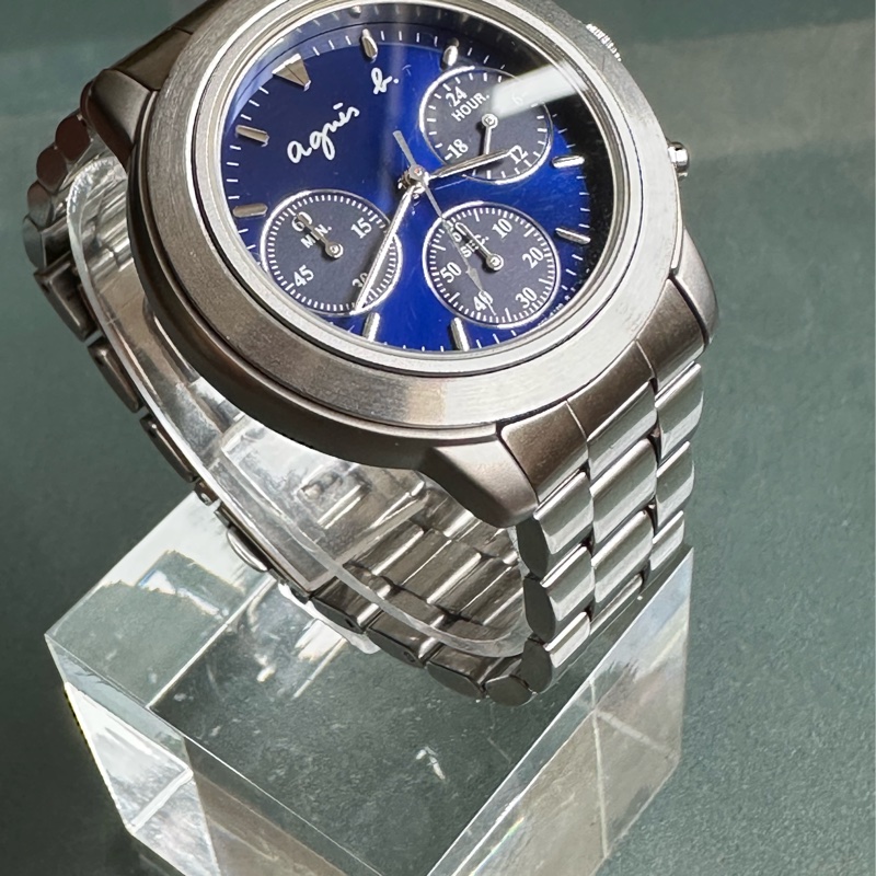 Agnes b. 三眼計時器 石英女錶/原裝精鋼錶帶甚美*高價好錶*佳品-1