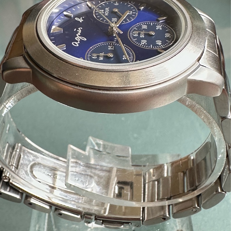 Agnes b. 三眼計時器 石英女錶/原裝精鋼錶帶甚美*高價好錶*佳品-3