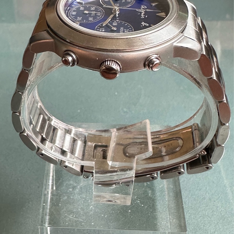 Agnes b. 三眼計時器 石英女錶/原裝精鋼錶帶甚美*高價好錶*佳品-4