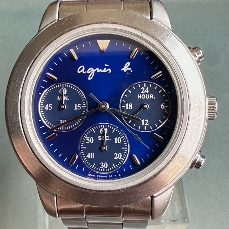 Agnes b. 三眼計時器 石英女錶/原裝精鋼錶帶甚美*高價好錶*佳品-6