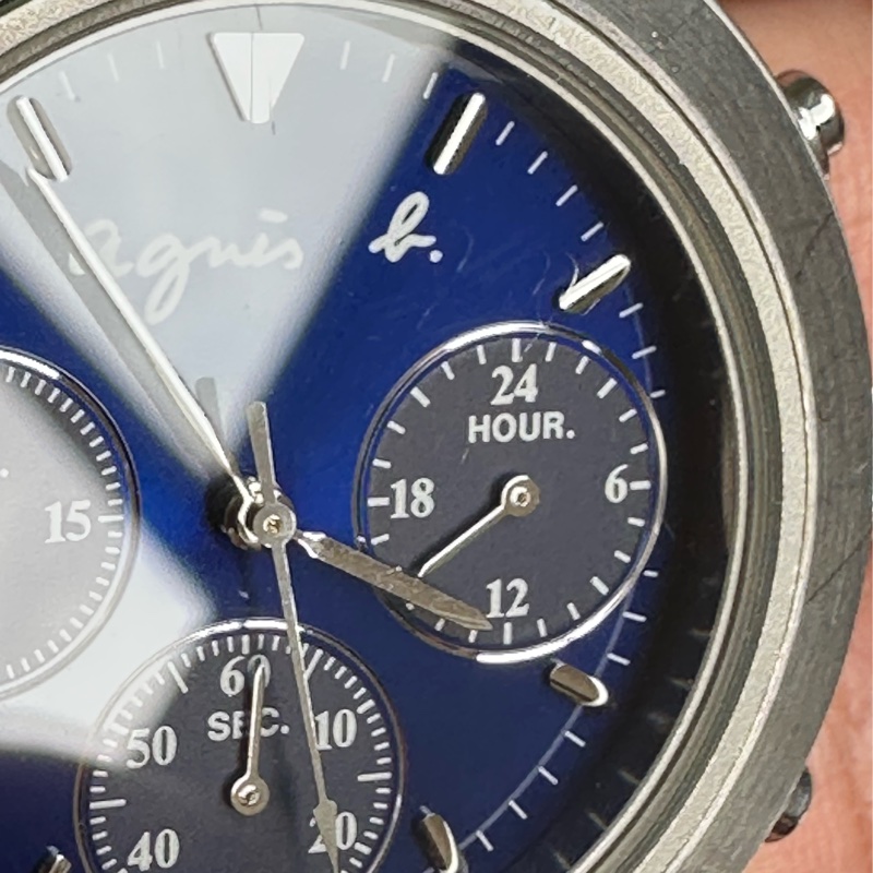 Agnes b. 三眼計時器 石英女錶/原裝精鋼錶帶甚美*高價好錶*佳品-8