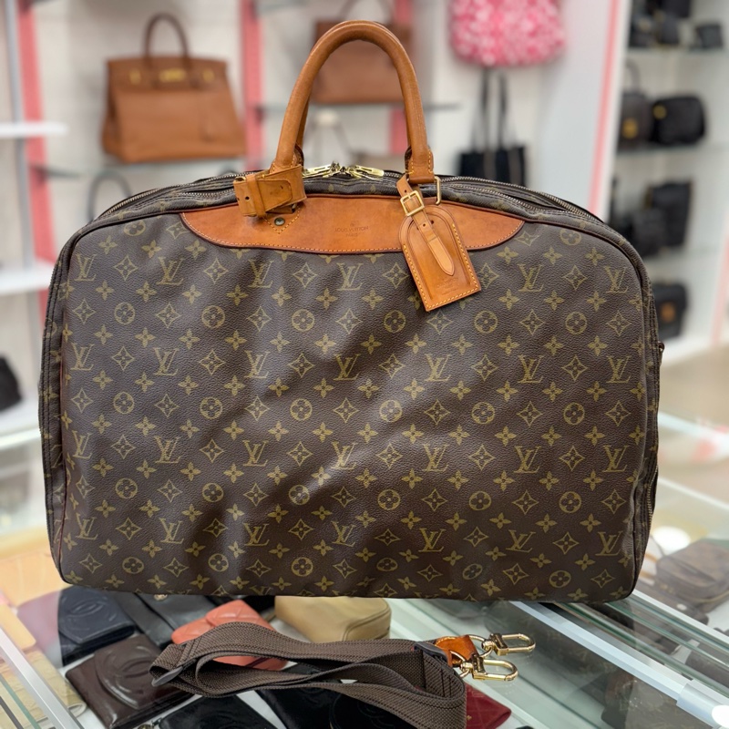LOUIS VUITTON 復古Alize 老花皮革旅行袋-4