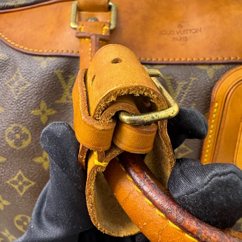 LOUIS VUITTON 復古Alize 老花皮革旅行袋-23