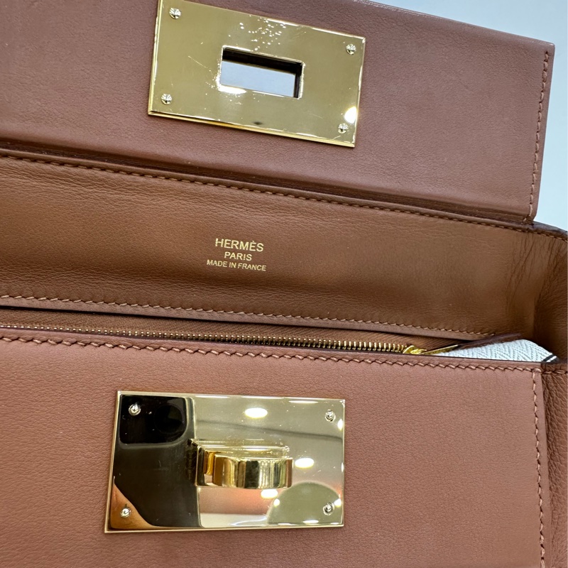 Hermes 愛馬仕 2424 mini 金棕金扣 u刻-7