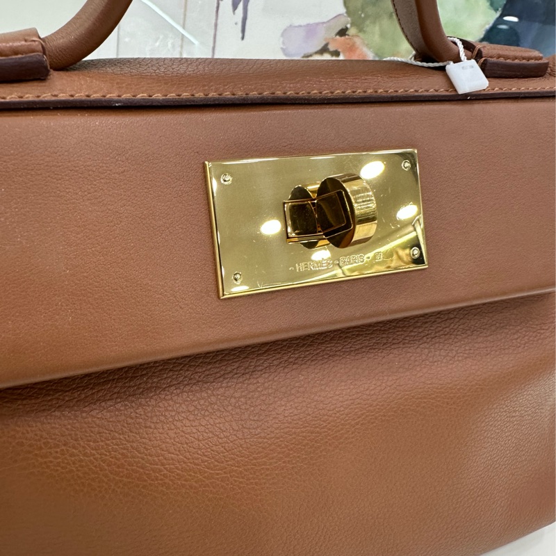 Hermes 愛馬仕 2424 mini 金棕金扣 u刻-8