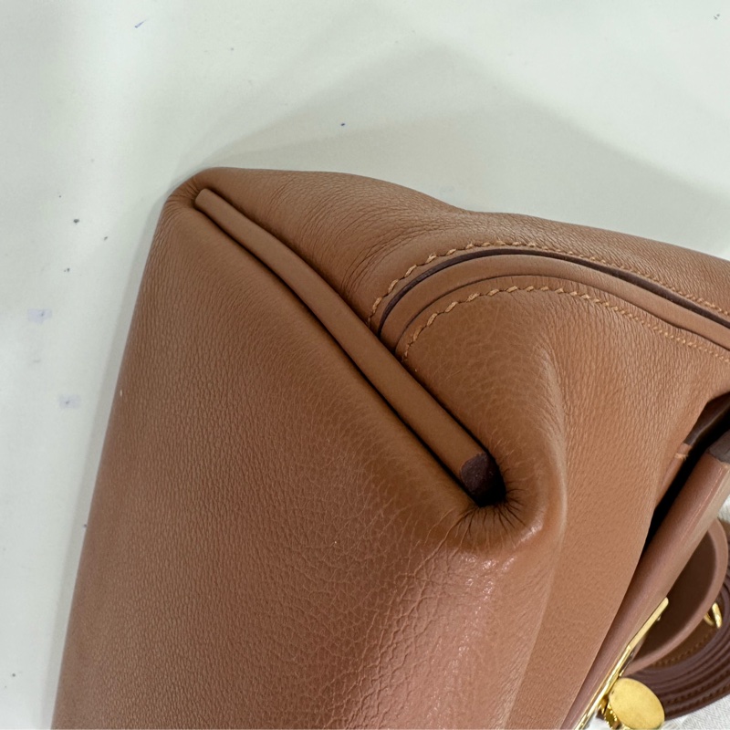 Hermes 愛馬仕 2424 mini 金棕金扣 u刻-9