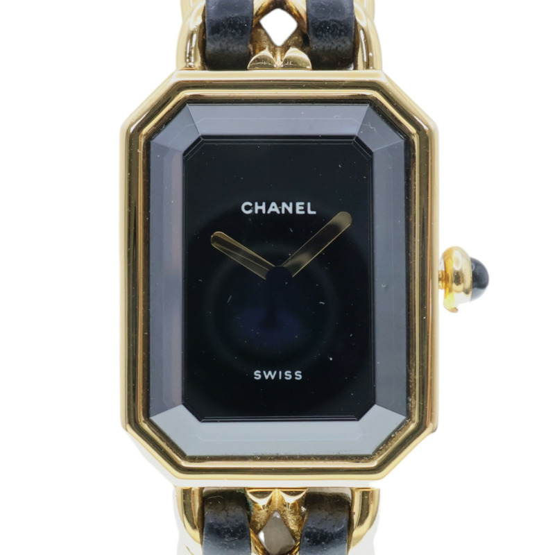 黑色 錶盤 皮革鍊帶 Premiere S 腕錶【CHANEL 香奈兒】 H0001-0