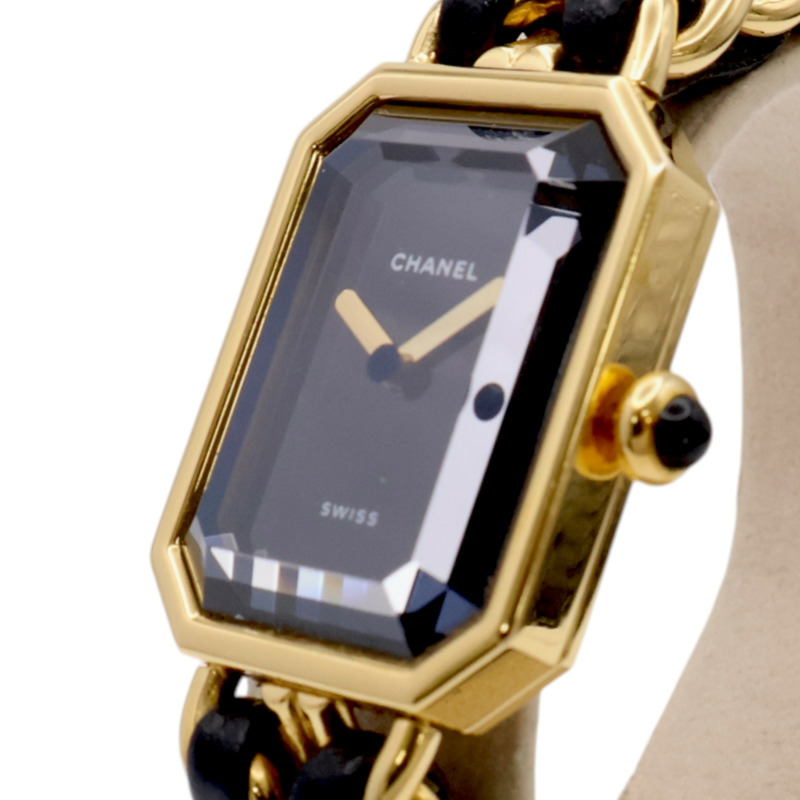 黑色 錶盤 皮革鍊帶 Premiere S 腕錶【CHANEL 香奈兒】 H0001-2