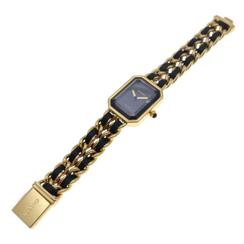 黑色 錶盤 皮革鍊帶 Premiere S 腕錶【CHANEL 香奈兒】 H0001-4
